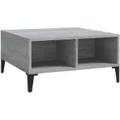 vidaXL Salontafel 60x60x30 cm bewerkt hout grijs sonoma eikenkleurig