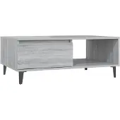vidaXL Salontafel 90x60x35 cm bewerkt hout grijs sonoma eikenkleurig