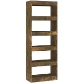vidaXL Boekenkast/kamerscherm 60x30x166 cm spaanplaat gerookt eiken