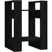 vidaXL Boekenkast/kamerscherm 41x35x57 cm massief grenenhout zwart