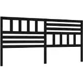 vidaXL Hoofdbord 206x4x100 cm massief grenenhout zwart