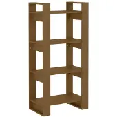 vidaXL Boekenkast/kamerscherm 60x35x125 cm massief hout honingbruin