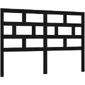 vidaXL Hoofdbord 146x4x100 cm massief grenenhout zwart