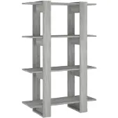 vidaXL Boekenkast/kamerscherm 80x30x123,5 cm grijs sonoma eikenkleurig