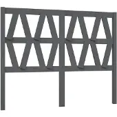 vidaXL Hoofdbord 126x4x100 cm massief grenenhout grijs