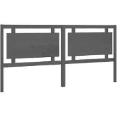 vidaXL Hoofdbord 205,5x4x100 cm massief grenenhout grijs