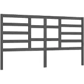 vidaXL Hoofdbord 186x4x104 cm massief grenenhout grijs