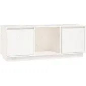 vidaXL Tv-meubel 110,5x35x44 cm massief grenenhout wit