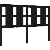 vidaXL Hoofdbord 125,5x4x100 cm massief grenenhout zwart