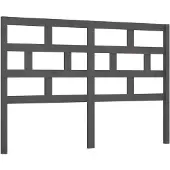 vidaXL Hoofdbord 141x4x100 cm massief grenenhout grijs