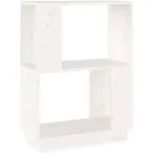 vidaXL Boekenkast/kamerscherm 51x25x70 cm massief grenenhout wit