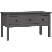 vidaXL Salontafel 102x49x55 cm massief grenenhout grijs