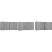 vidaXL Tv-meubelset 3 pcs Grijs Bewerkt hout