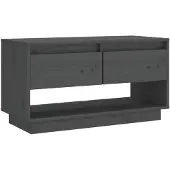 vidaXL Tv-meubel 74x34x40 cm massief grenenhout grijs