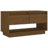 vidaXL Tv-meubel 74x34x40 cm massief grenenhout honingbruin