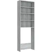 vidaXL Wasmachinekast, grijs Sonoma, 64x24x190 cm