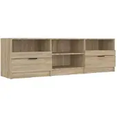 vidaXL Tv-meubel 150x33,5x45 cm bewerkt hout sonoma eikenkleurig
