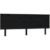 vidaXL Hoofdbord 204x6x82,5 cm massief grenenhout zwart