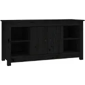 vidaXL Tv-meubel 103x36,5x52 cm massief grenenhout zwart