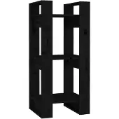 vidaXL Boekenkast/kamerscherm 41x35x91 cm massief grenenhout zwart