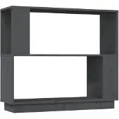 vidaXL Boekenkast/kamerscherm 80x25x70 cm massief grenenhout grijs