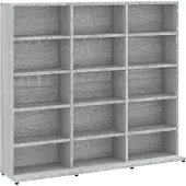 vidaXL Cd-kast 100x23x89,5 cm bewerkt hout grijs sonoma eikenkleurig