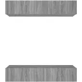 vidaXL Tv-meubelen 4 st 80x30x30 cm bewerkt hout grijs sonoma eiken
