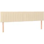 vidaXL Hoofdborden 160x5x78/88 cm stof crèmekleurig