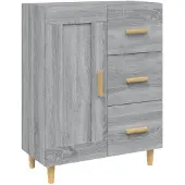 vidaXL Dressoir 69,5x34x90 cm bewerkt hout grijs sonoma eikenkleurig