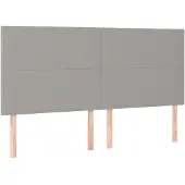 vidaXL Hoofdbord lichtgrijs 180x5x118/128 cm stof