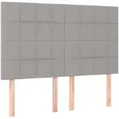 vidaXL Hoofdbord lichtgrijs 144x5x118/128 cm stof