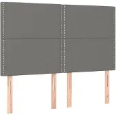 vidaXL Hoofdbord donkergrijs 144x5x118/128 cm Stof