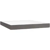 vidaXL Pocketveringmatras medium 180x200x20 cm kunstleer grijs