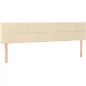 vidaXL Hoofdborden 200x5x78/88 cm stof crèmekleurig