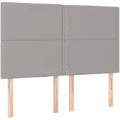 vidaXL Hoofdbord lichtgrijs 144x5x118/128 cm stof