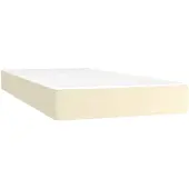 vidaXL Pocketveringmatras medium 90x200x20 cm kunstleer crèmekleurig