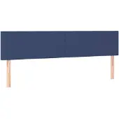 vidaXL Hoofdborden 180x5x78/88 cm stof blauw