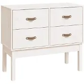 vidaXL Wandkast 90x40x78 cm massief grenenhout wit