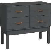 vidaXL Wandkast 90x40x78 cm massief grenenhout grijs
