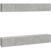 vidaXL Tv-wandmeubels 4 st 100x30x30 cm betongrijs