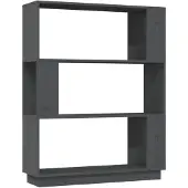 vidaXL Boekenkast/kamerscherm 80x25x101 cm massief grenenhout grijs
