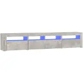vidaXL Tv-meubel met LED-verlichting 210x35x40 cm betongrijs