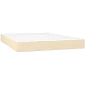 vidaXL Pocketveringmatras medium 140x200x20 cm stof crèmekleurig