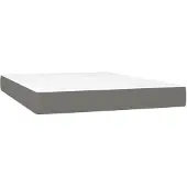 vidaXL Pocketveringmatras, medium, donkergrijs, 140x200x20 cm, stof