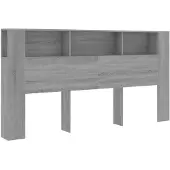 Super Merchant Hoofdbordkast 200x18,5x104,5 cm grijs sonoma eikenkleurig