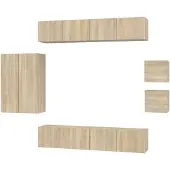 vidaXL 8-delige Tv-meubelset bewerkt hout sonoma eikenkleurig