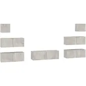 vidaXL 7-delige Tv-meubelset bewerkt hout betongrijs