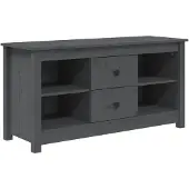 vidaXL Tv-meubel 103x36,5x52 cm massief grenenhout grijs