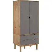 vidaXL Kledingkast OTTA 76,5x53x172 cm grenenhout bruin en grijs