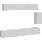vidaXL 6-delige Tv-meubelset bewerkt hout wit